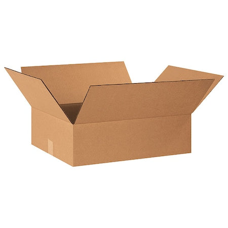 20166 Flat Corrugated Cardboard Box 20" L x 16" W x 6" H, Kraft, for Shipping, Packing and Moving (Pack of 25)