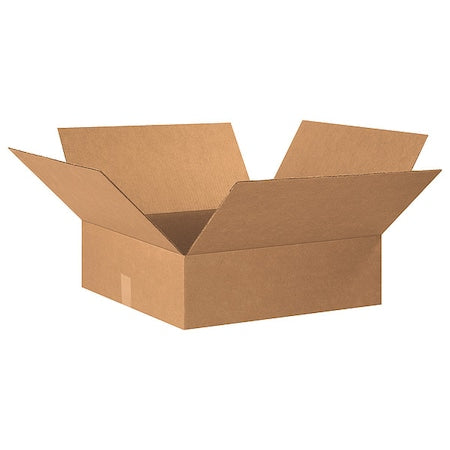 20206 Flat Corrugated Cardboard Box 20" L x 20" W x 6" H, Kraft, for Shipping, Packing and Moving (Pack of 15)