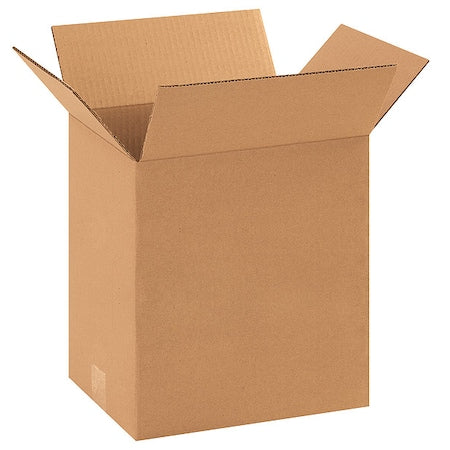 Corrugated Cardboard Storage Boxes, 10" L x 8" W x 12" H, Brown/Kraft, Pack of 25, Foldable, Ships and Stores Flat