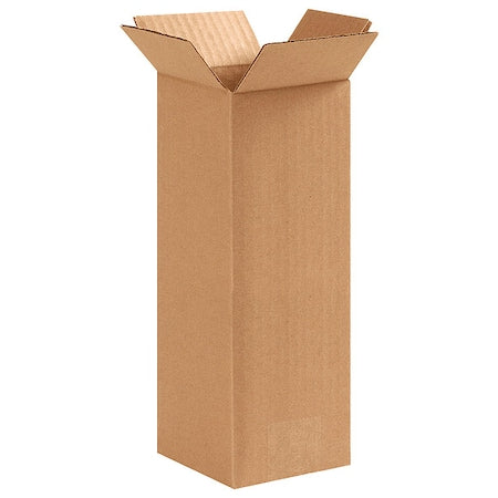 Recycled Corrugated Cardboard Boxes, 4" L x 4" W x 10" H, Brown/Kraft, Contains 15%-100% Recycled Content (Pack of 25)