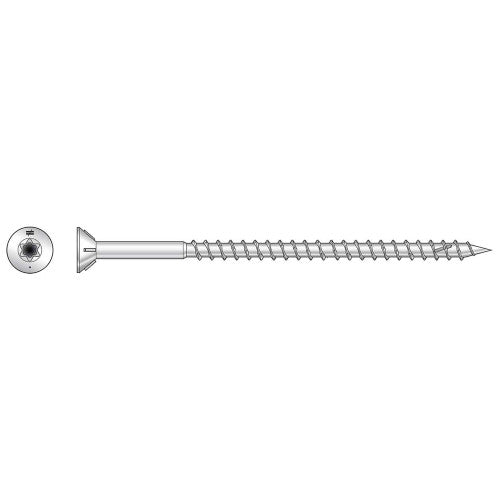 Simpson Strong-Tie T10350WP1 #10 x 3-1/2" 316SS T25 FLAT 1lb
The Deck-Drive DWP Wood SS screw is a powerful fastening solution for deck, dock and general exterior applications where extra corrosion protection is needed. With its specially-designed sharp-