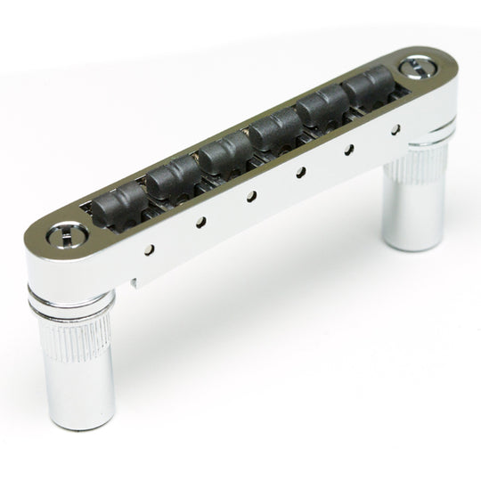 This ResoMax NV2 6mm Tune-O-Matic Bridge w/ String Saver Saddles is lightweight, high strength bridge that will increase harmonic content and leave your guitar dripping with tone.
It comes preloaded with our patented String Saver Saddles to greatly reduc
