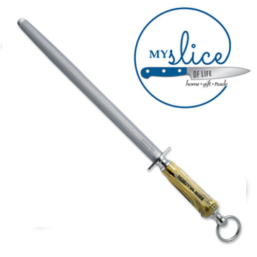 The little brother version of the Flat Multicut, only lighter in weight and cheaper!
Use strong pressure whilst using this steel for sharpening and light pressure for honing
F Dick is the leading steel manufacturer in the world, each steel made adheres