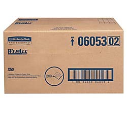 Kimberly-Clark 06053 White WYPALL X50 Foodservice Wipers, 12.5" W x 23.5" L (Pack of 200)