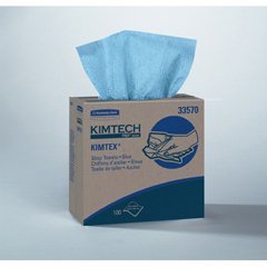 Kimtech Kimtex Wipers, Pop-Up Box, 8 4/5 X 16 4/5, Blue, 100/Box, 5/Carton