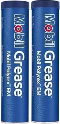 (2 Pack) - 13.7 oz Mobil Polyrex EM, Motor Grease - 2 Tubes - High-Performance Lubrication for Electric-Motor Bearings