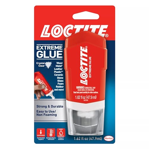Loctite Extreme Glue, Strong All Purpose Glue for Wood, Metal, Leather, Plastic, & More - Dries Clear - 1.62 oz Tube, 6 Pack