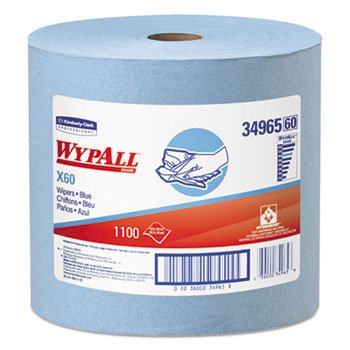 Kimberly-Clark Professional - Wypall X60 Wipers Jumbo Roll 12 1/2 X 13 2/5 Blue 1100/Roll "Product Category: Breakroom And Janitorial/Cleaning Tools & Supplies"