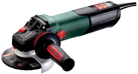 Metabo 4-1/2-Inch / 5-Inch Variable Speed Angle Grinder | 7,600 RPM | 14.5 Amp | Electronics | Slide Switch (Locking) | Safety Clutch | M-Quick Wheel Change | Low Vibe Handle | WEV 17-125 Quick Inox