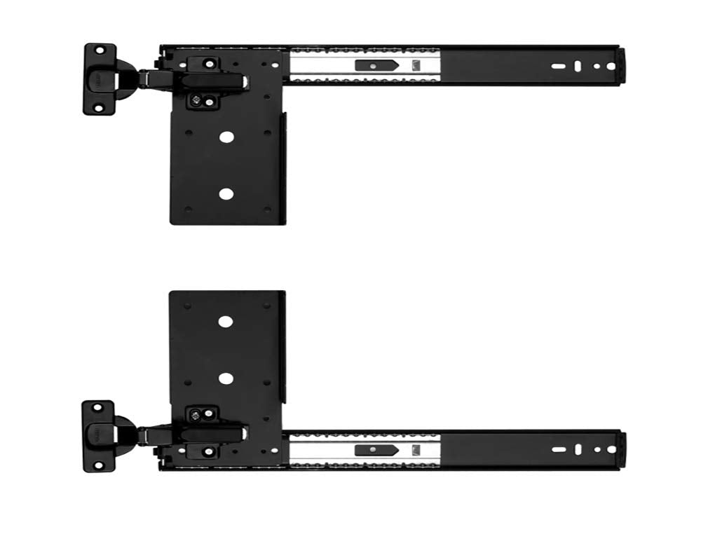 Knape & Vogt KV Pivot Door Slide Hardware Inset Application Self Closing 14 1/8" Slide (Kit) Black
