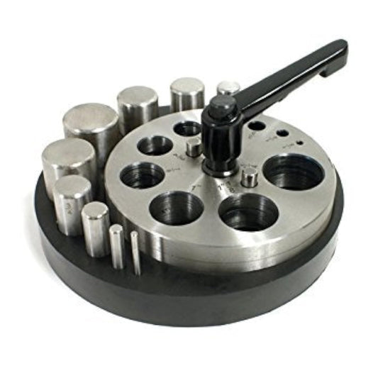 Disc Cutter - Circle - 10 Punches - Rubber Base - for Jewelry Making - SFC Tools 28-590