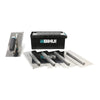 BIHUI 8-Piece Tile Trowel Set in Stainless Steel - 1 Changeable TPR Handle with Square, Round, Tiger and Diagonal Notch Trowels and Storage Tool Box