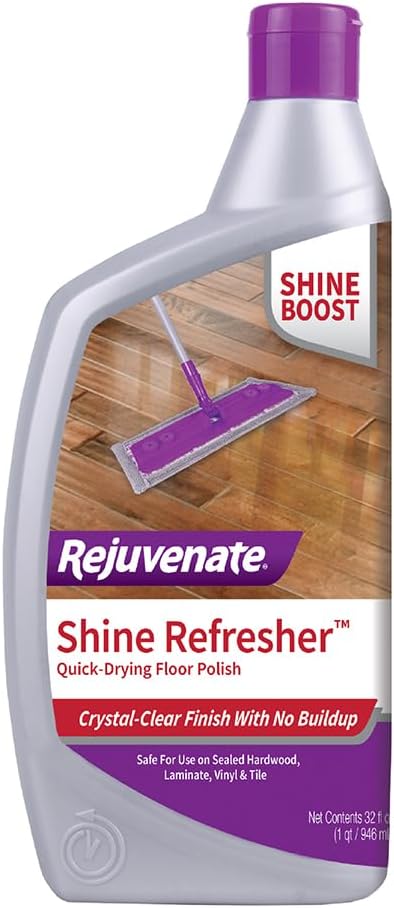 Rejuvenate Shine Refresher Floor Polish Renews Shine On Newer And Recently Restores Floors Including Sealed Hardwood, Laminate, Vinyl And Tile, 32 Ounces