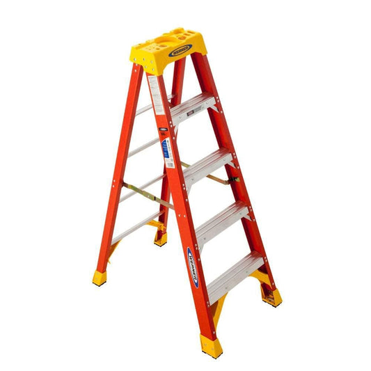Werner 6205 5-Ft Fiberglass Type 1A-300 Lbs. Capacity Step Ladder, No Size, Orange
