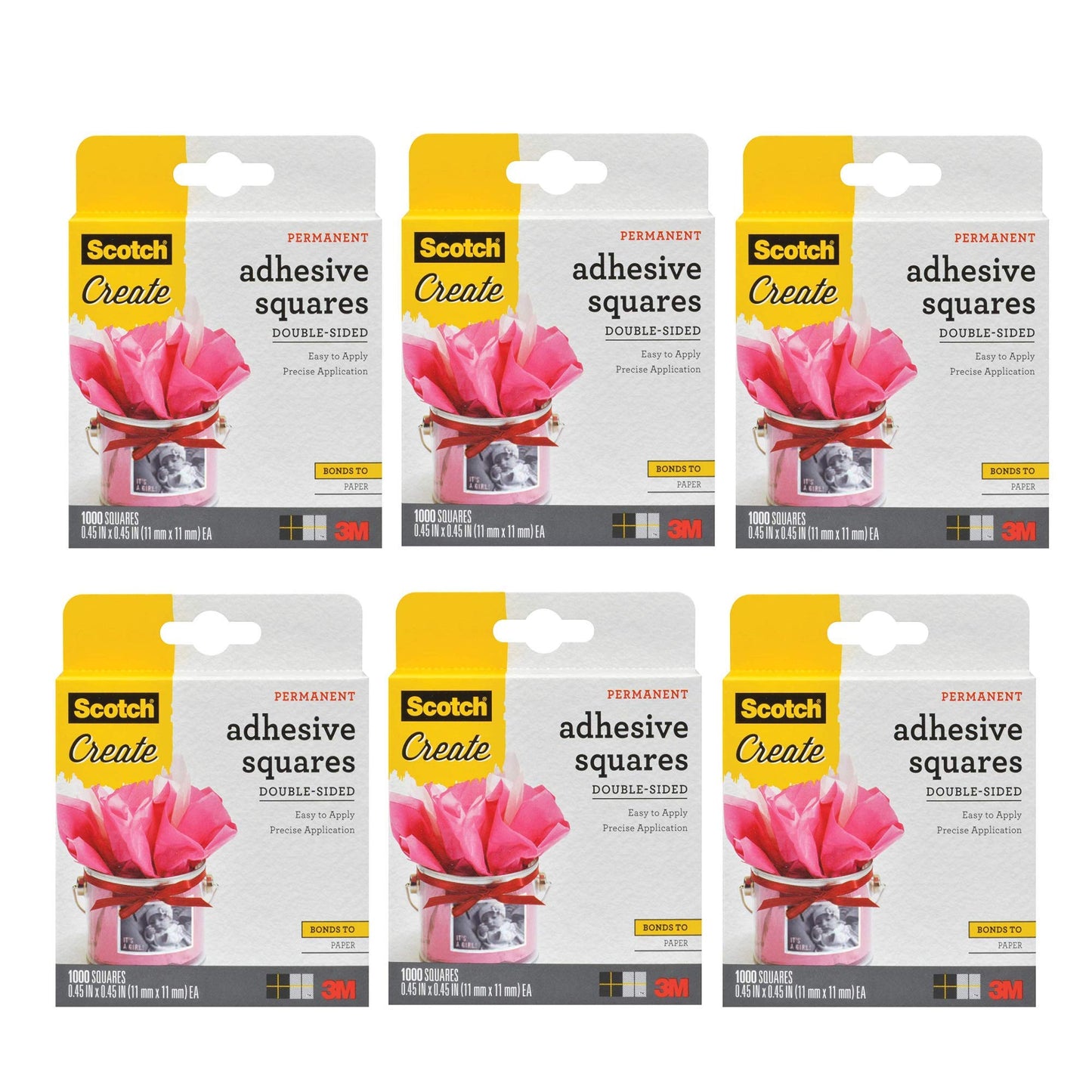 Scotch Photo Splits, Double-Sided Adhesive Squares, Acid-Free, Photo Safe, 1000 Count (Pack of 6)