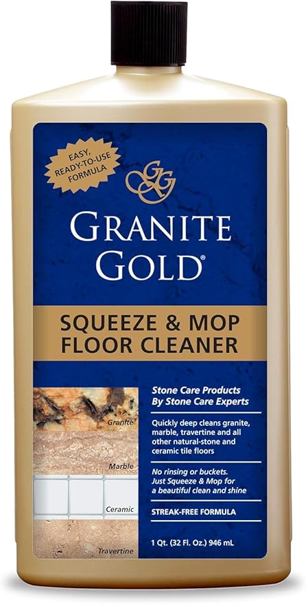 Granite Gold Squeeze and Mop Floor Cleaner For Granite, Marble, And Other Natural Stone Or Ceramic Tile Surfaces, 32 Fl Oz