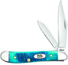Case WR XX Pocket Knife Peanut Caribbean Blue Jig Bone Item #25596 - (6220 SS) - Length Closed: 2 7/8 Inches