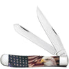 Case XX Pocket Knife PATRIOTIC COLOR INFUSION SYNTHETIC TRAPPER Item #10647-4254 SS - Length Closed: 4 1/8Inches