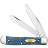 Case XX Pocket Knife TRAPPER - SMOOTH BLUE SYCAMORE WOOD Item #63730-7254 ss - Length Closed: 4 1/8Inches