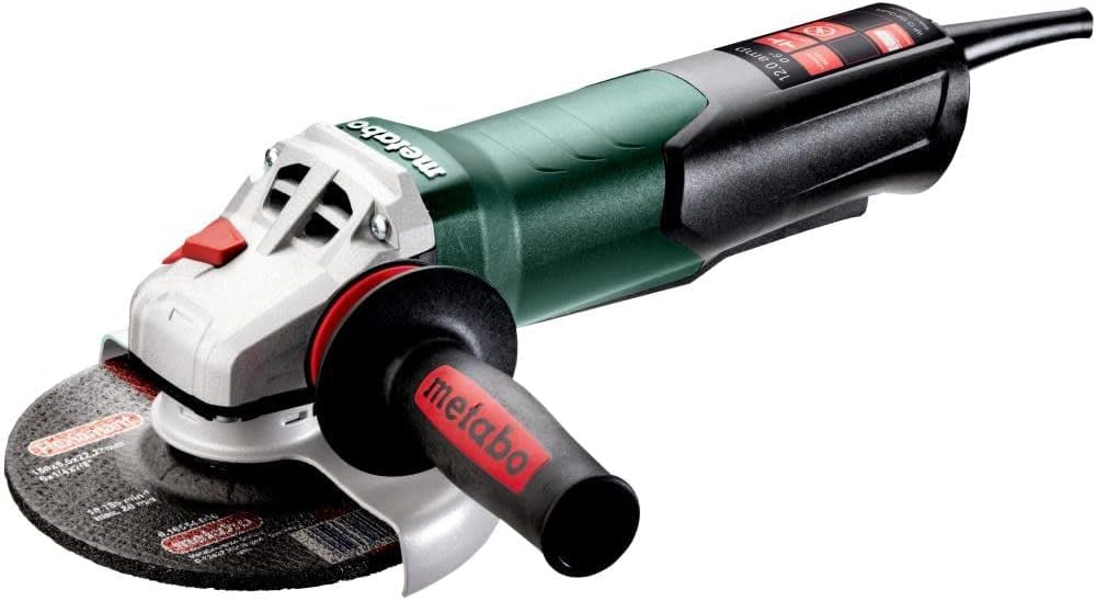 Metabo 6-Inch Angle Grinder, 10,000 RPM, 12 Amp, Non-locking Paddle Switch, Made in Germany, WP 13-150 Quick, 603633420, Green