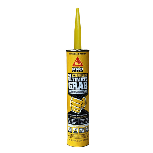 SIKA - SikaBond Ultimate Grab, Gray, Instant grab, Polyurethane adhesive, indoor and outdoor bonding, 10.1 fl.oz Feet