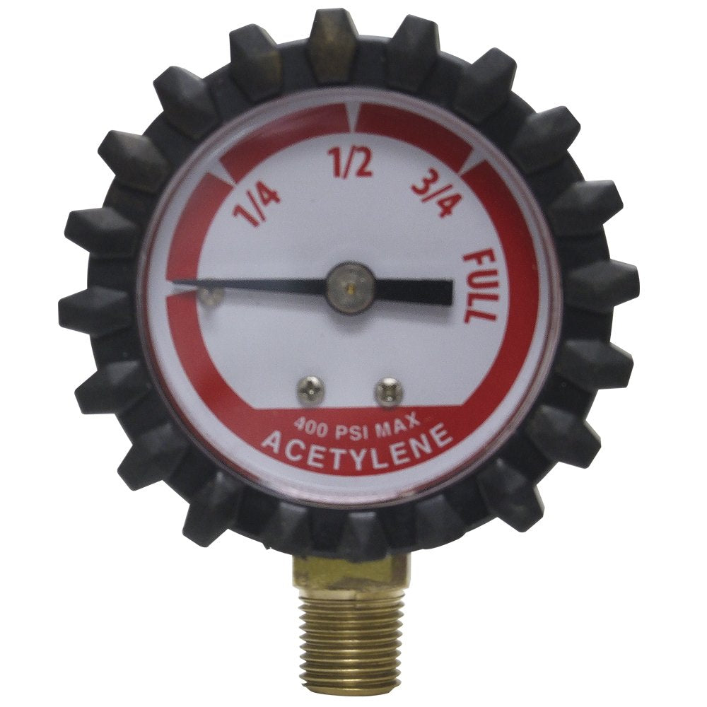 Uniweld G19D 1-1/2-Inch 400 PSI Acetylene Replacement Contents Gauge with Protective Rubber Boots