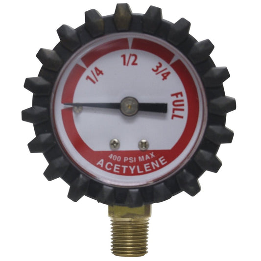 Uniweld G19D 1-1/2-Inch 400 PSI Acetylene Replacement Contents Gauge with Protective Rubber Boots