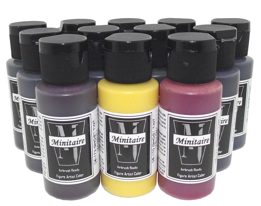 Badger Air-Brush Minitaire 12-Color Ghost Tint transparent Acrylic Paint Set