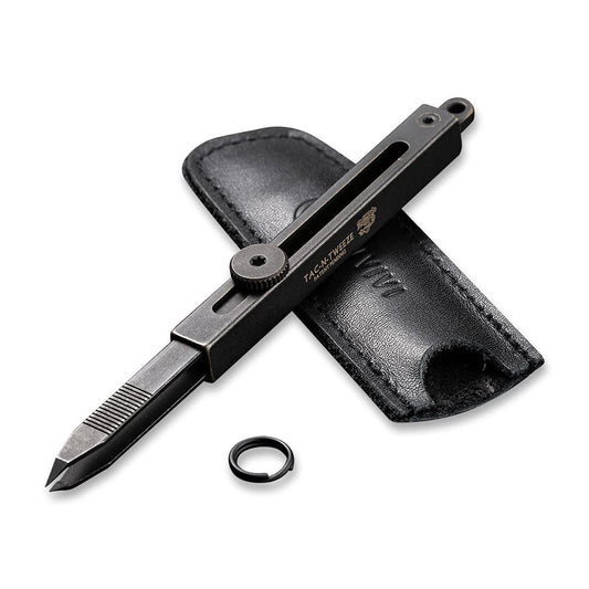 CIVIVI Precision Tweezers for Splinters, Retractable Tweezers with Leather Sheath for Men EDC Easy Keychain Carry, Tac-N-Tweeze Tweezers Designed By Bob Terzuola C19062B-A