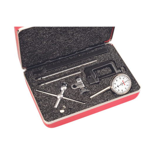 Starrett Universal Dial Test Indicator Set with Back Plunger for Full Use - White Face, 0-50-0 Reading, .200" Range, 0.001" Graduation, 1/4" Shank Diameter for Mounting - 196A5Z