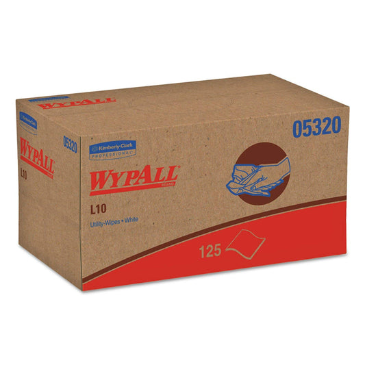 WYPALL L10 Utility Wipers 9 x 10.5 POP-UP Box White 125/Box 18/Carton