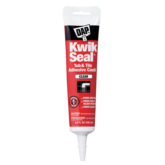 Dap 18008 12 Pack 5.5 oz. Kwik Seal Kitchen and Bath Adhesive Caulk, Clear