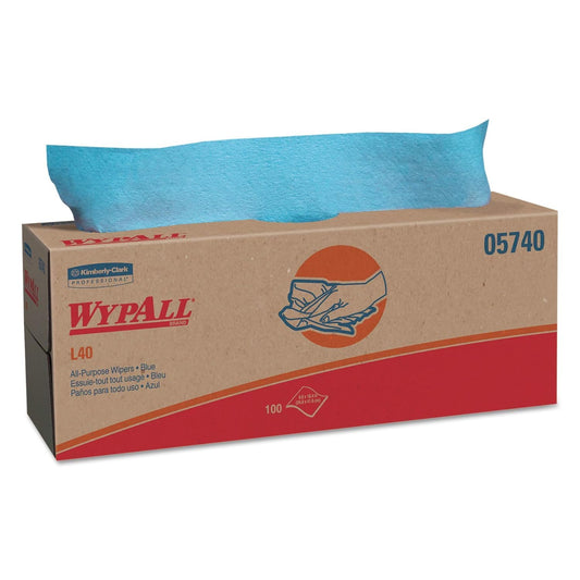 WypAll L40 Wipers, 16 2/5 x 9 4/5, Blue, 100/POP UP Box, 9 Boxes/Carton