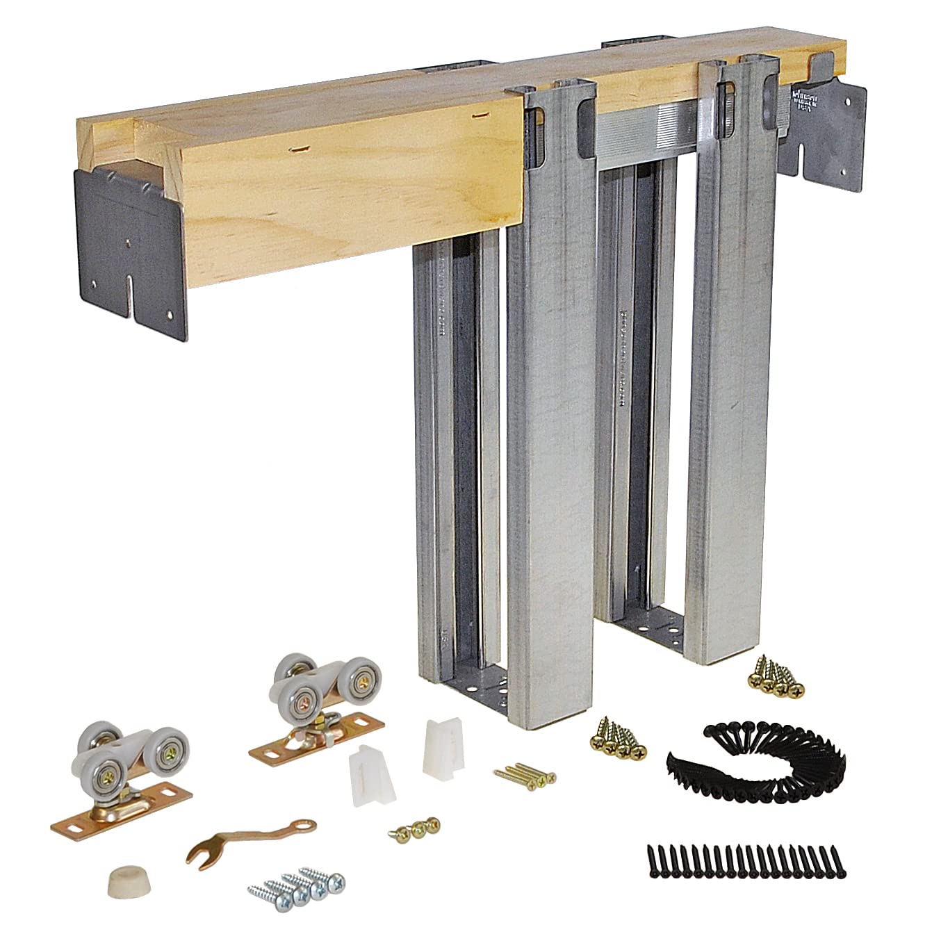 Johnson Hardware 1560 Commercial Grade Pocket Door Frame (30" x 80"), Steel Studs