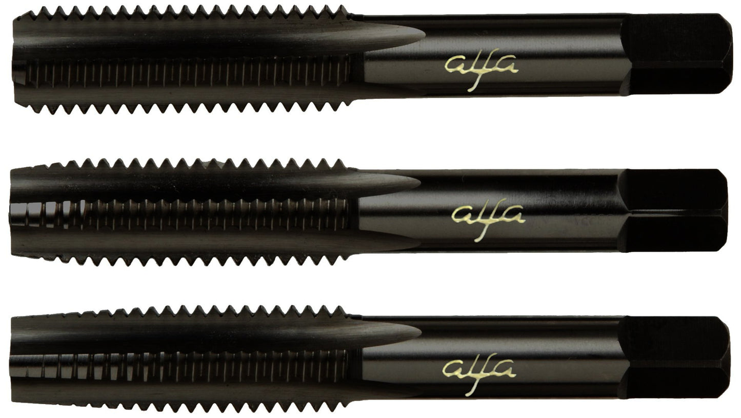 Alfa Tools HTS80030 1/4-20 Hss Black Oxide Alfa Hand Tap Set Made In USA,