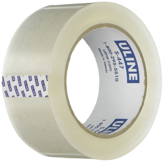 U-Line Thick Packing Tape, 3.5 mil Thick, 2" x 55 Yd, Crystal Clear, 6 Rolls (S-447)