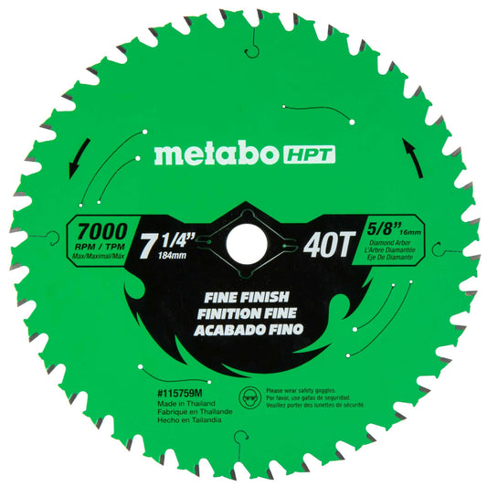 7 1/4" FINE FINISH BLADE-40 TOOTH