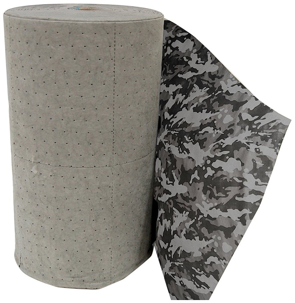 NPS DS-93 Spilfyter Universal Sorbent Spilhyder Camo Medium Weight Roll with Printed Coverstock, 150' Length x 32" Width, Gray