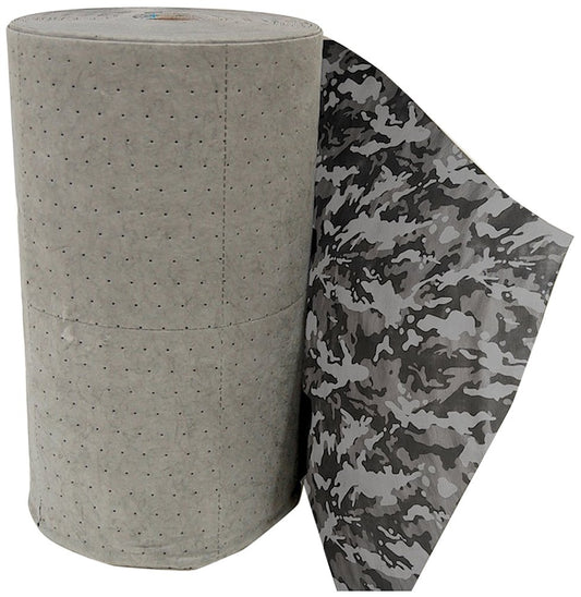 NPS DS-93 Spilfyter Universal Sorbent Spilhyder Camo Medium Weight Roll with Printed Coverstock, 150' Length x 32" Width, Gray