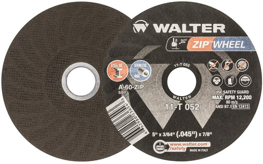 Walter Zip Wheel? Cut-Off Wheel, 5" X 3/64" X 7/8'' T1, Pack of 25 (11T052)