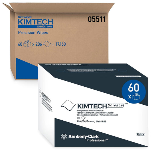 Kimberly-Clark 05511 Professional KIMTECH Science Precision Wipes Tissue Wipers, 4.4" Width, 8.4" Length, Pack of 16800