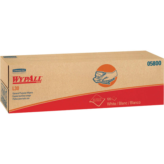 WypAll® L30 Wipers - 9.8"x16.4" White Economizer Wipe 1-ply 100/b