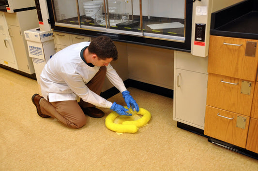 NPS S2-30 Spilfyter Premium Hazmat Sorbent Sock, 4' Length x 3" Width, Yellow (Box of 15)
