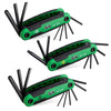 SK Folding Allen Wrench Set, Metric/SAE/Star Hex Key Set, CR-V&Black Finish