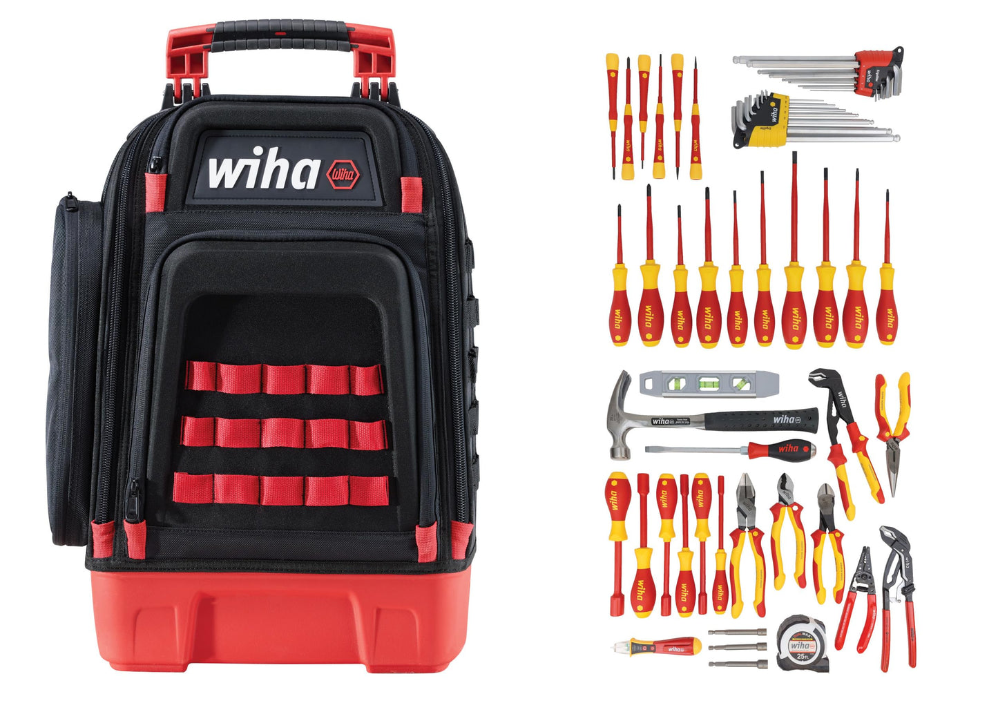 Wiha 91872 59 Piece Master Electrician's Insulated Tool Kit in Heavy Duty Backpack