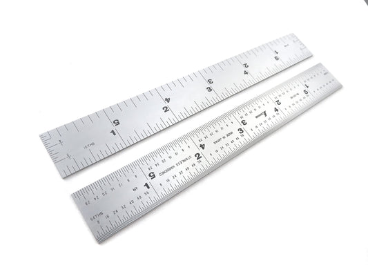 Shinwa H-3001AE 6 inch Rigid Machinist Ruler 4R Graduations (1/64, 1/32, 1/16, 1/8) with 1/32 End Grads