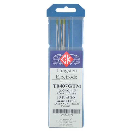 CK T0407GTM LaYZr Tungsten Electrode .040" x 7", 10 pack