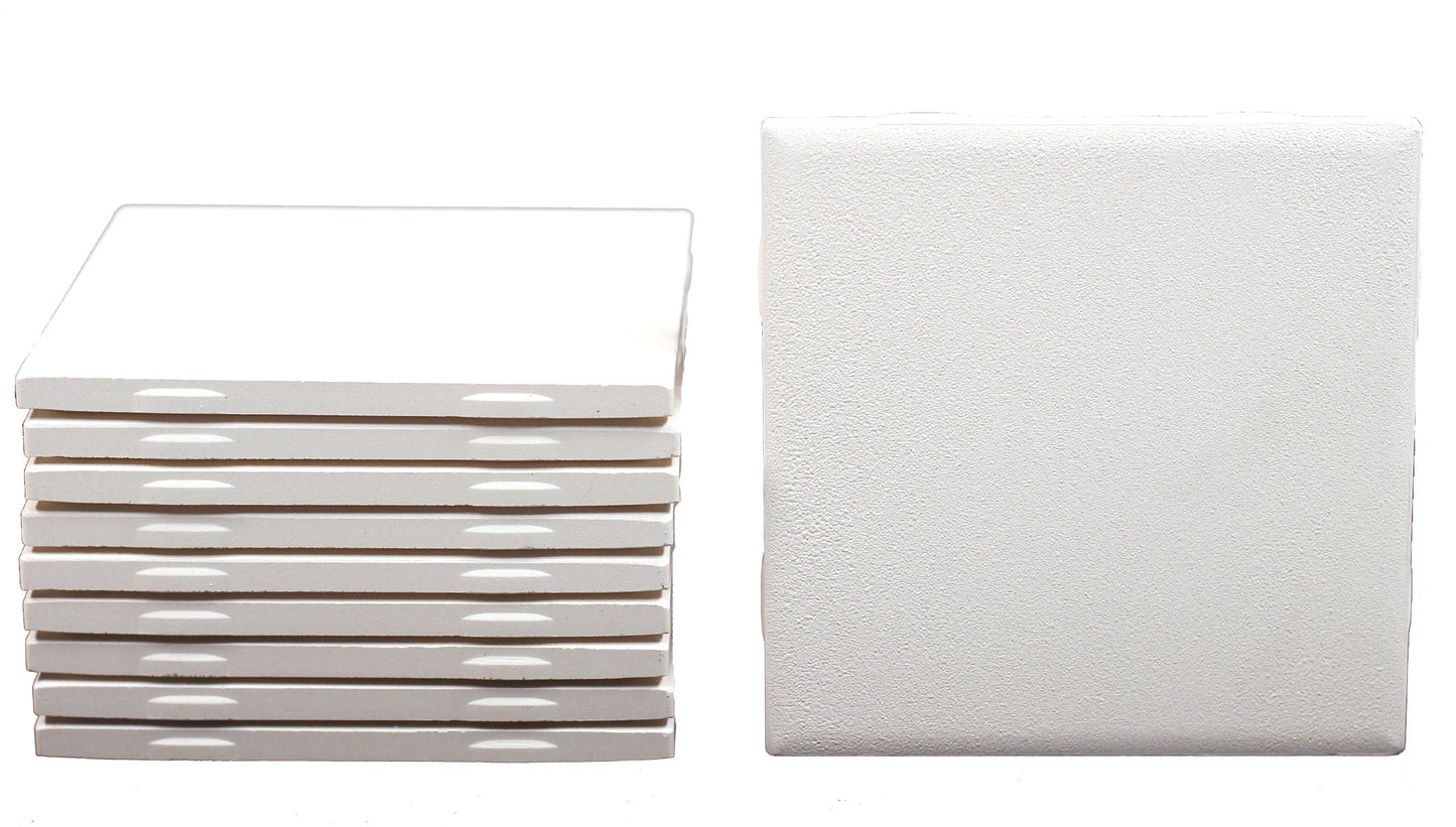Bisque tiles unpainted use underglazes