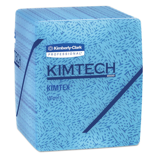 Kimberly-Clark KIMTEX Wipers, 1/4 Fold, 12 1/2 x 12, Blue, 66/Box, 8 Boxes/Carton, Sold As 1 Carton