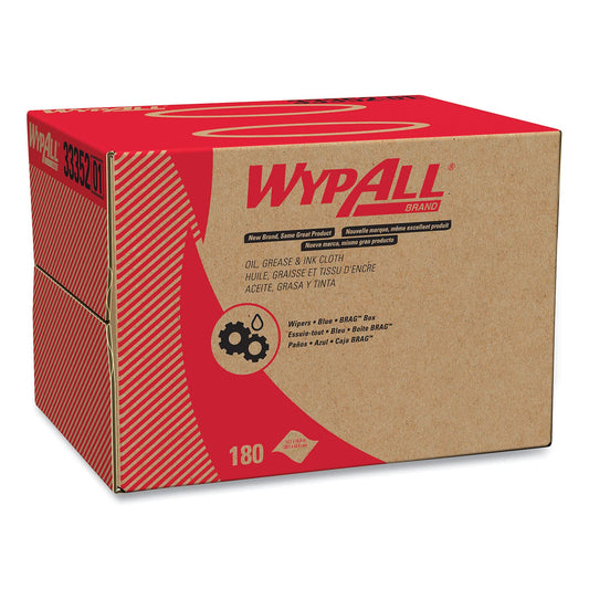 KIMTEX Wipers, BRAG Box, 12 1/10 x 16 4/5, Blue, 180/Box